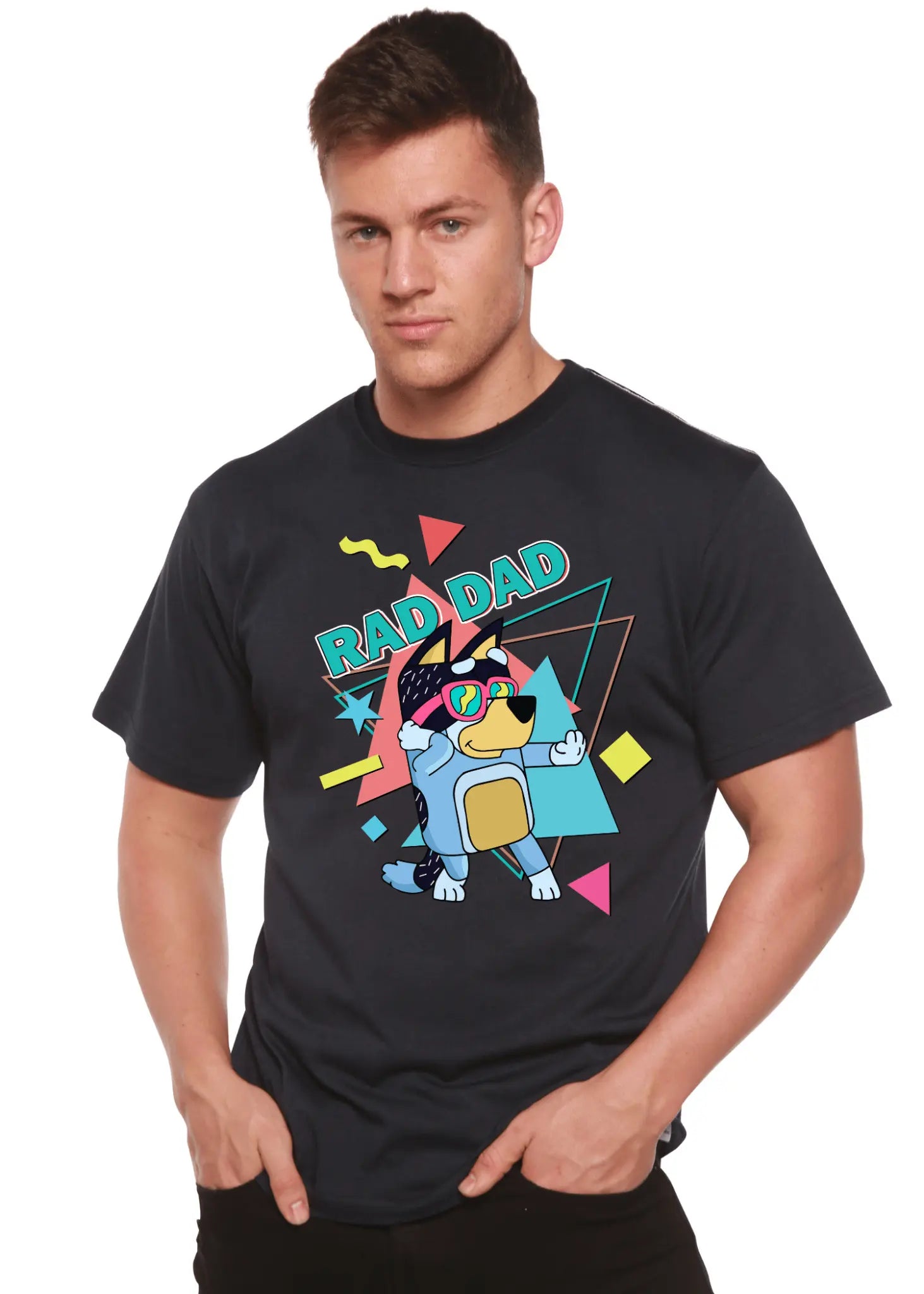 Rad Dad Bluey Men's Bamboo Short Sleeve Graphic T-Shirt - Blade & Thread