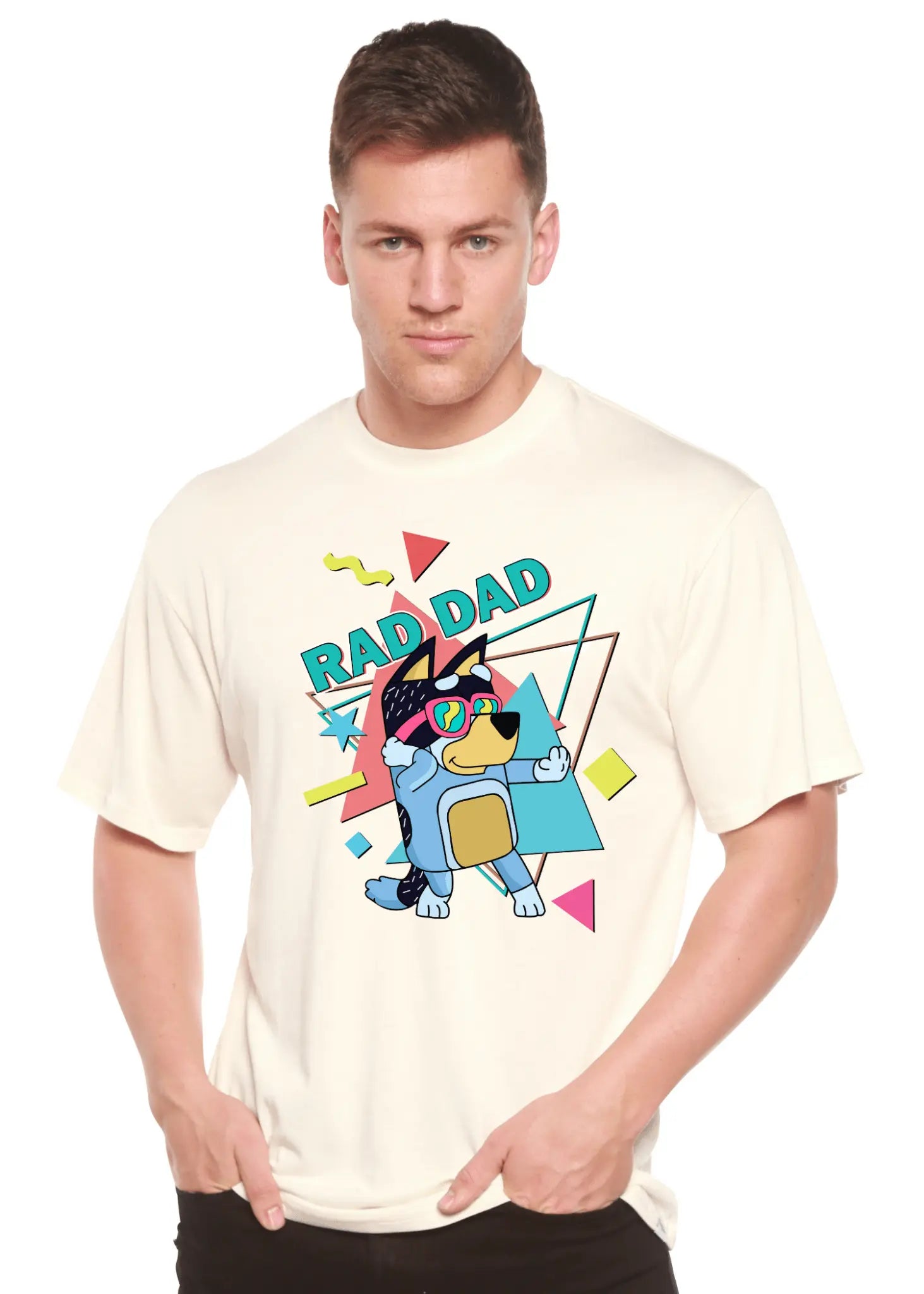 Rad Dad Bluey Men's Bamboo Short Sleeve Graphic T-Shirt - Blade & Thread