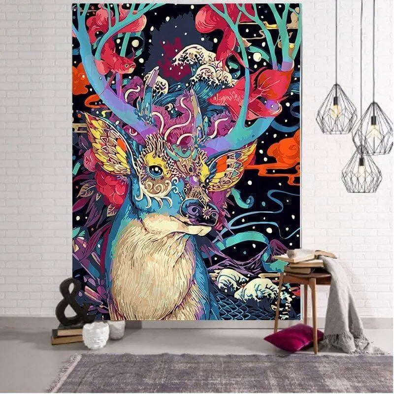 Rainbow Stag Tapestry Background Cloth Hanging Cloth - Blade & Thread
