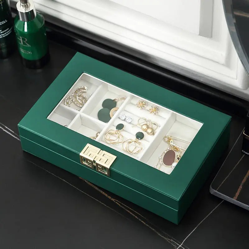 Rectangular PU leather window jewelry box - Blade & Thread