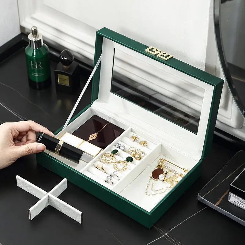 Rectangular PU leather window jewelry box - Blade & Thread