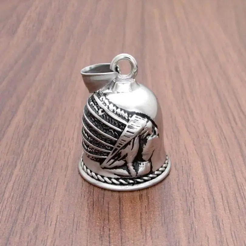 Red Cross Silver-Plated Wings Motorcycle Bell Pendant Necklace - Blade & Thread