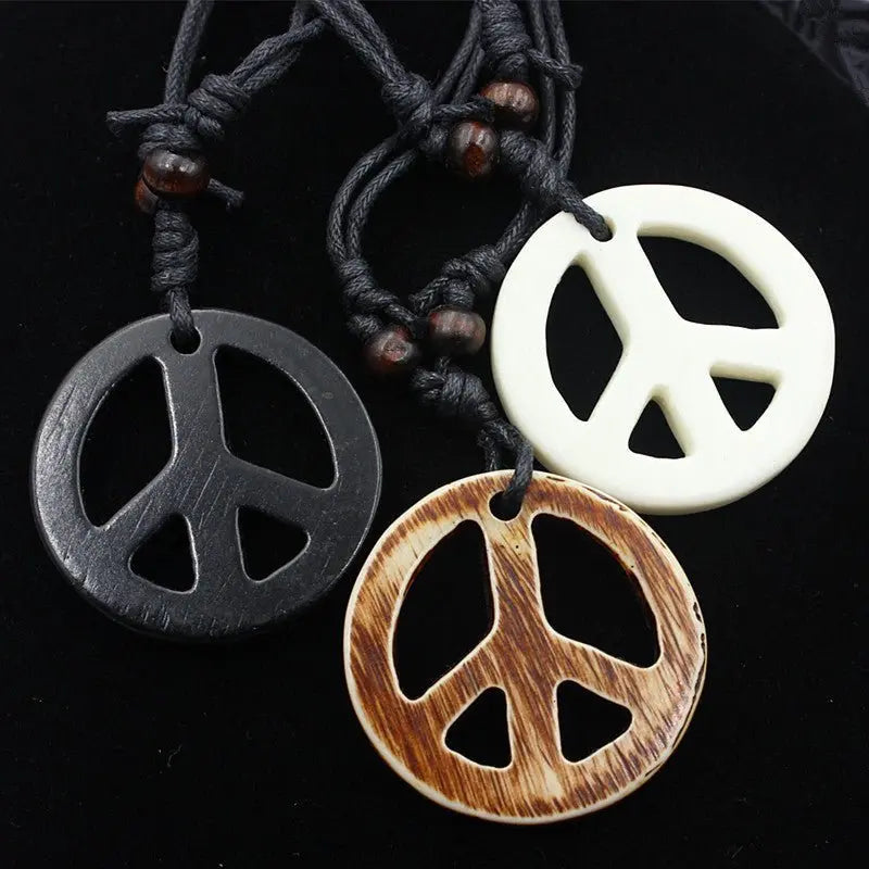 Resin Peace Sign Necklace - Blade & Thread