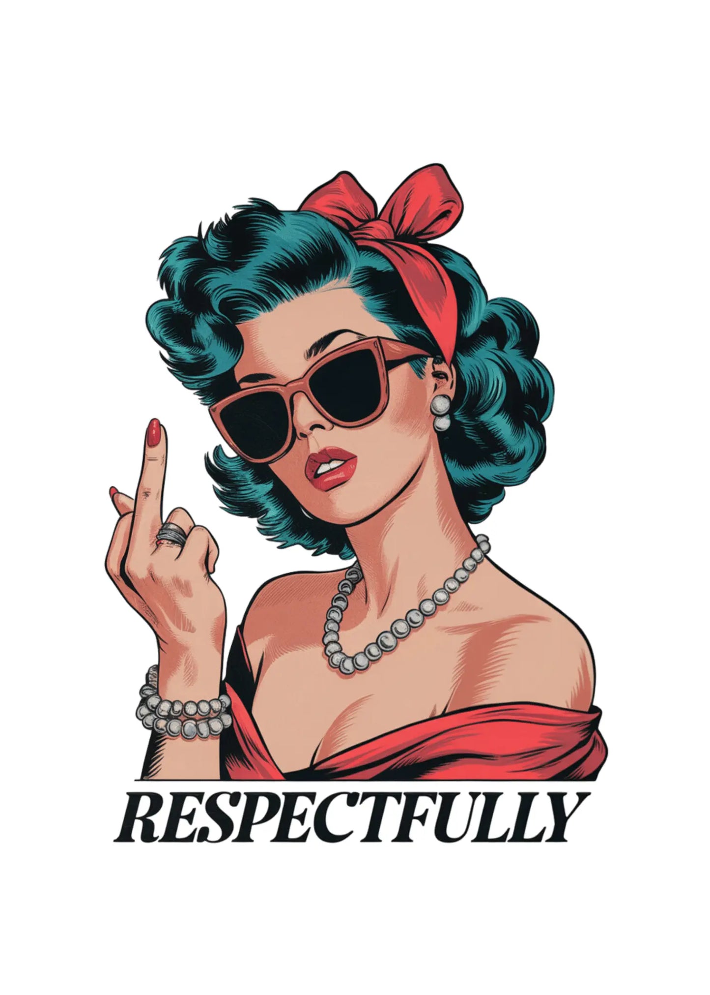 Respectfully Middle Finger Unisex Bamboo/Cotton Graphic T-Shirt - Blade & Thread