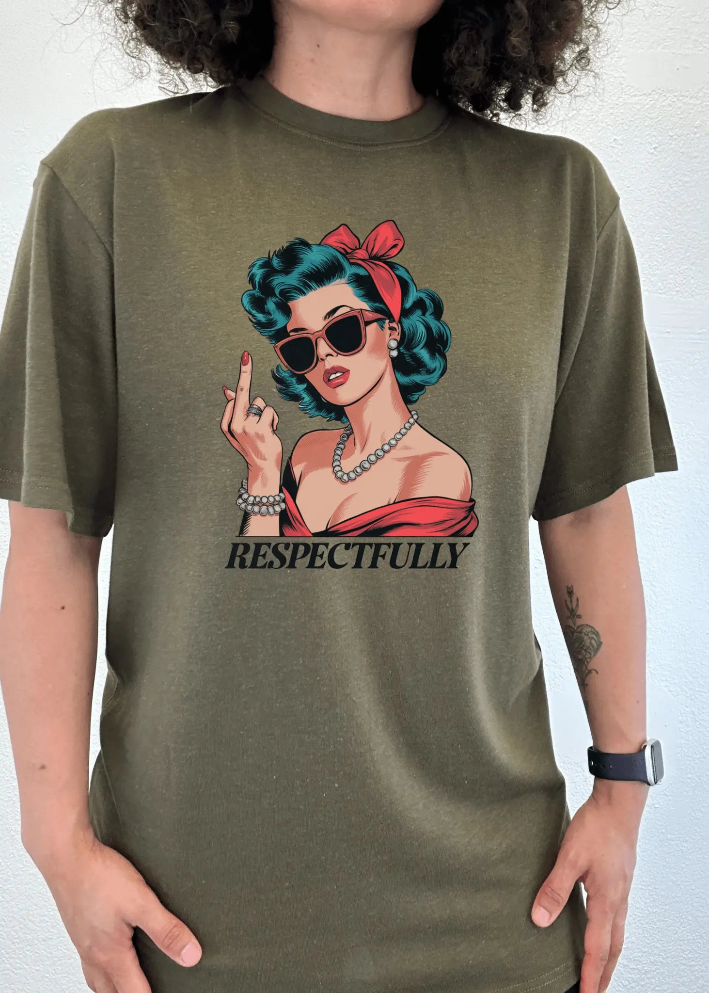 Respectfully Middle Finger Unisex Bamboo/Cotton Graphic T-Shirt - Blade & Thread