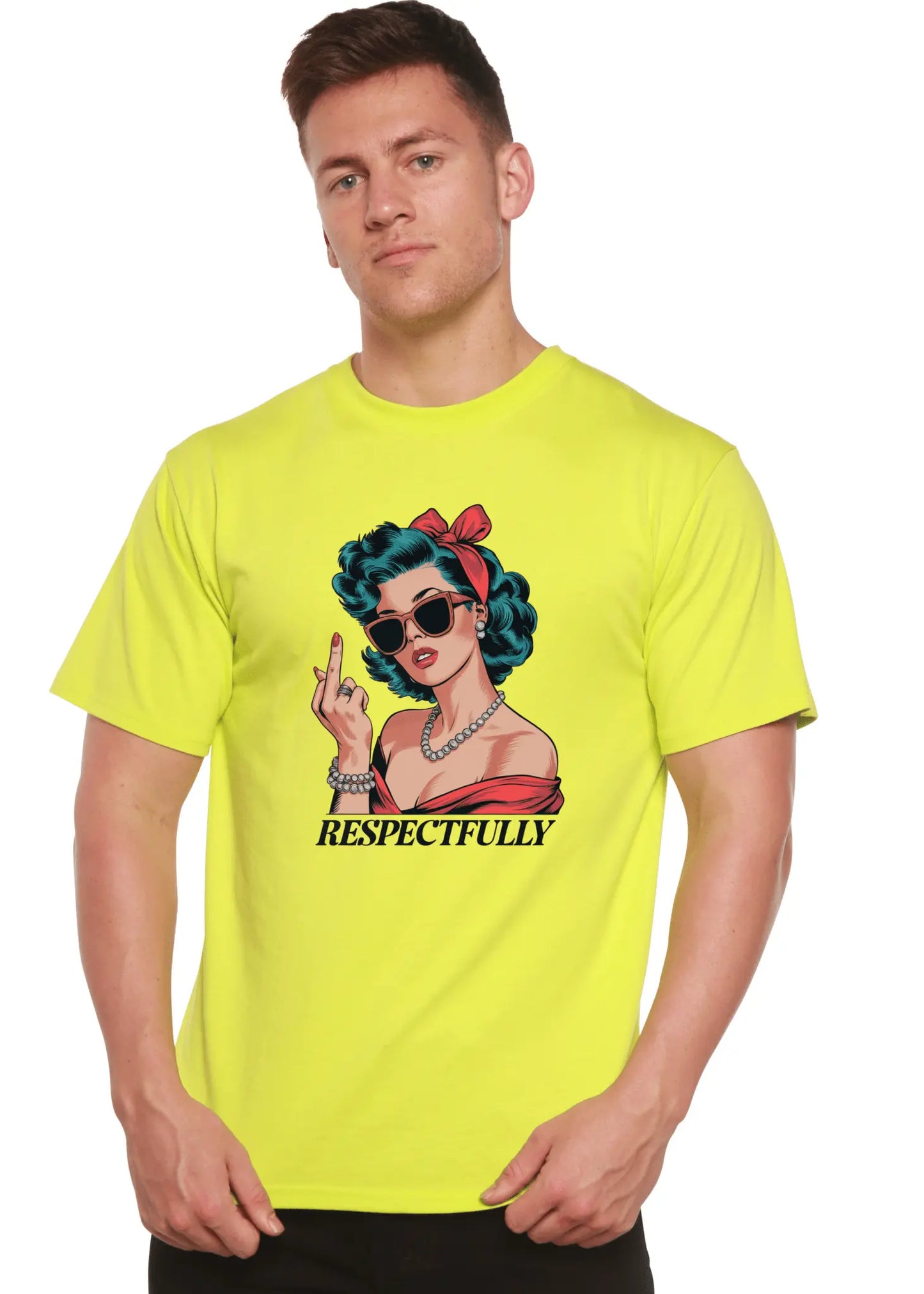 Respectfully Middle Finger Unisex Bamboo/Cotton Graphic T-Shirt - Blade & Thread