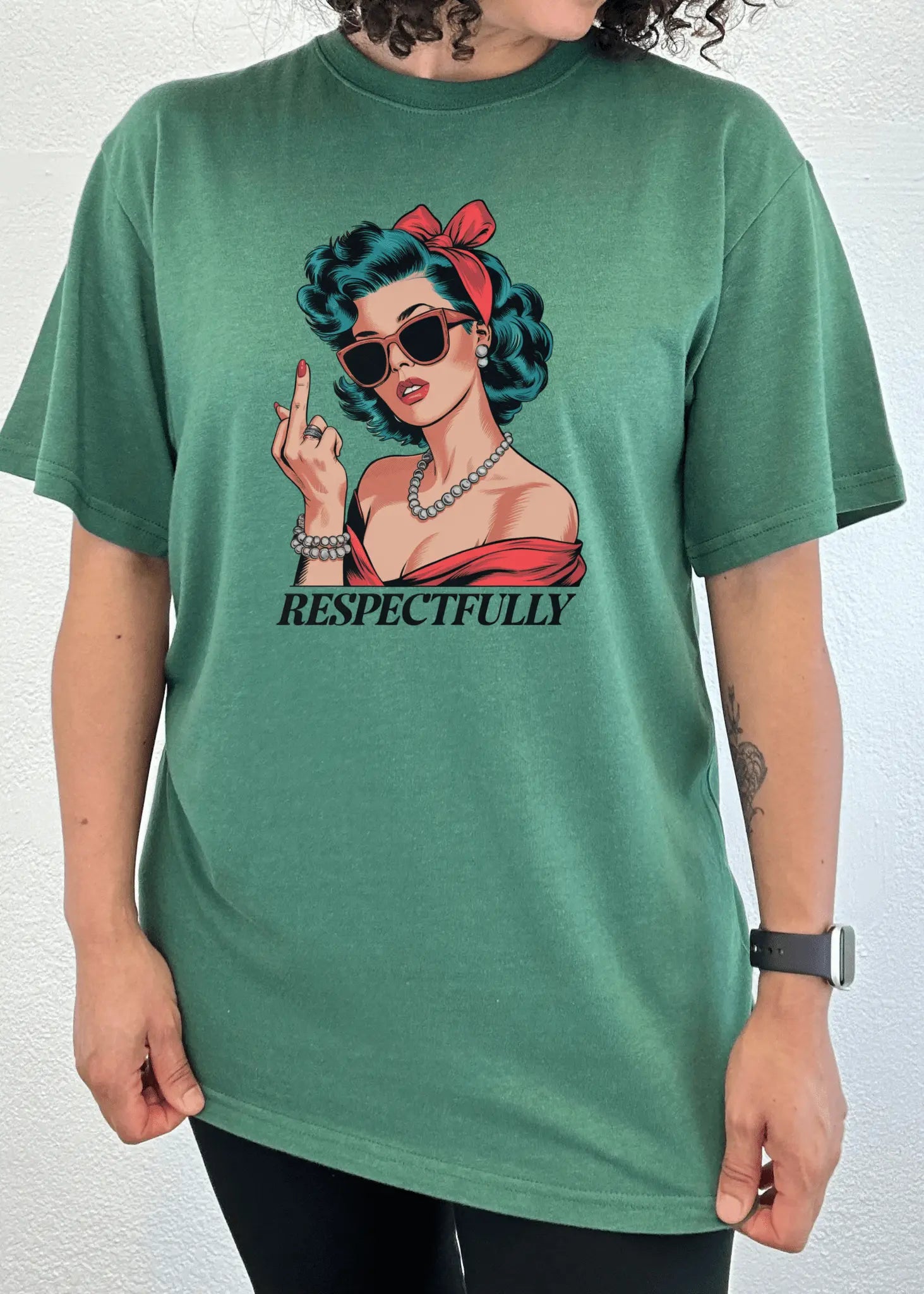 Respectfully Middle Finger Unisex Bamboo/Cotton Graphic T-Shirt - Blade & Thread