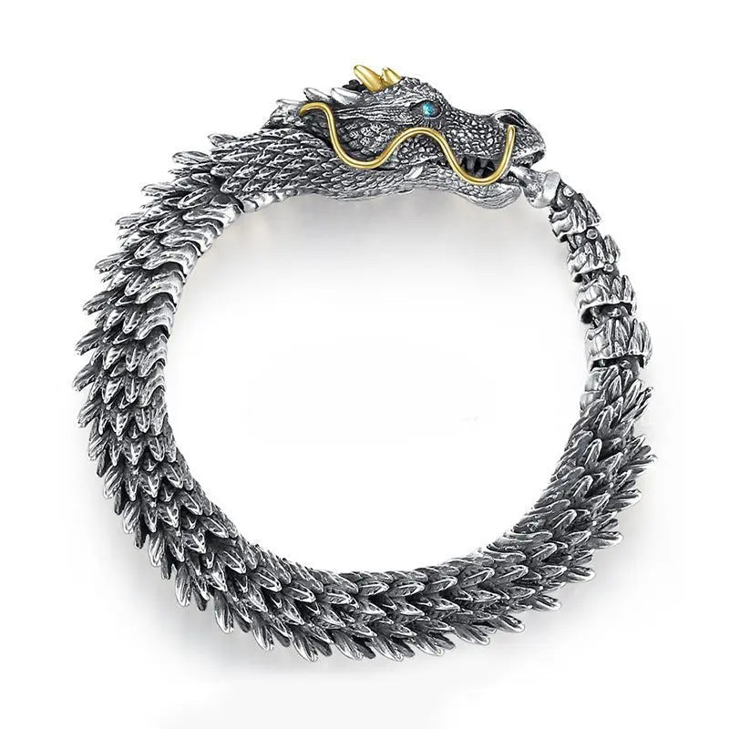 Retro and domineering black dragon bone bracelet - Blade & Thread
