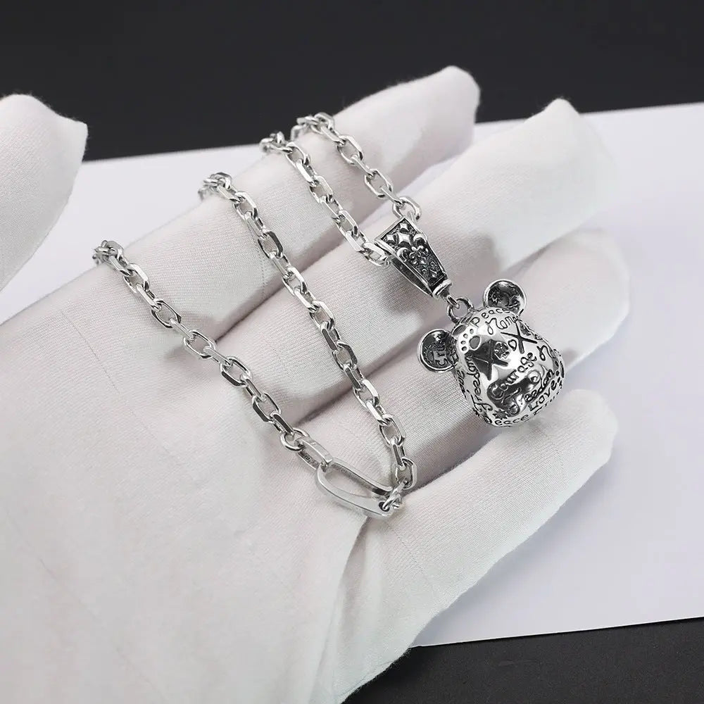 Retro Cute violent bear necklace - Blade & Thread