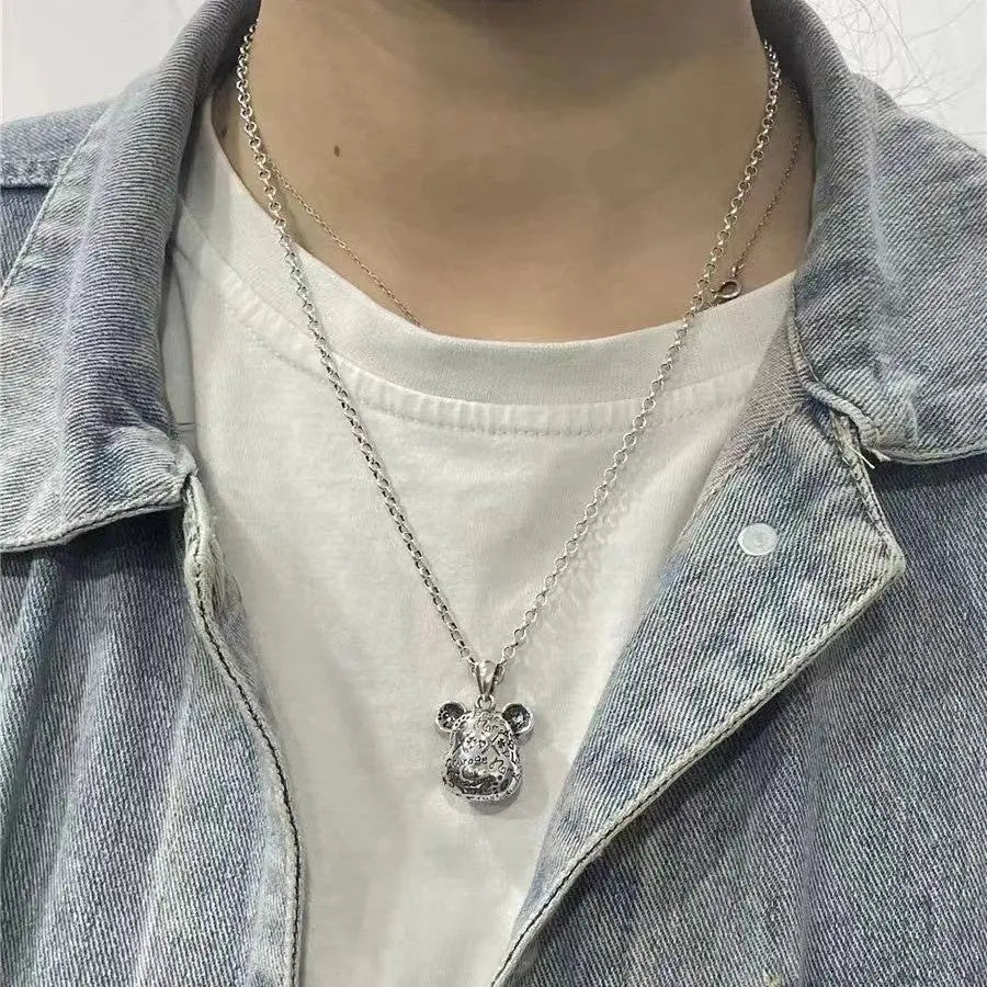 Retro Cute violent bear necklace - Blade & Thread