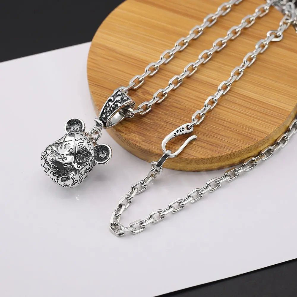 Retro Cute violent bear necklace - Blade & Thread