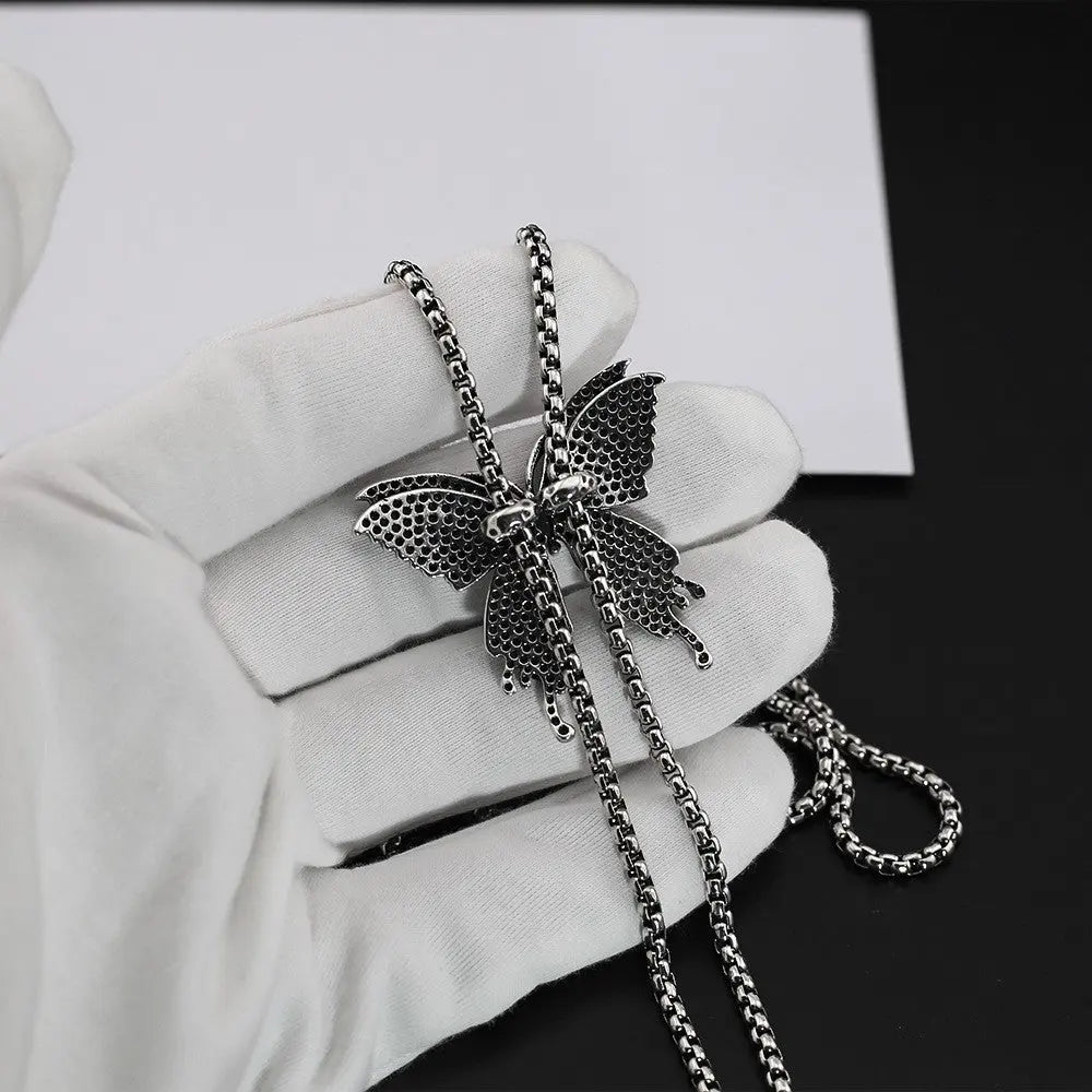 Retro diamond butterfly necklace - Blade & Thread