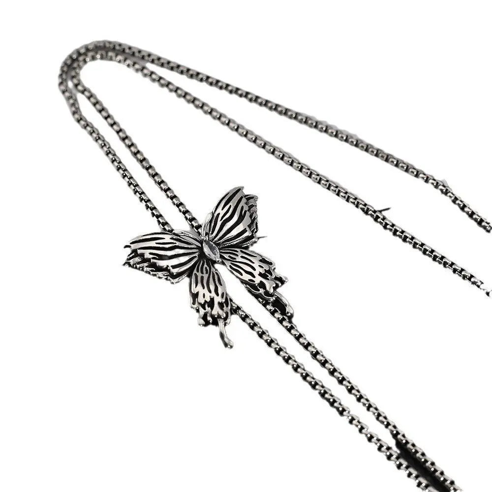 Retro diamond butterfly necklace - Blade & Thread