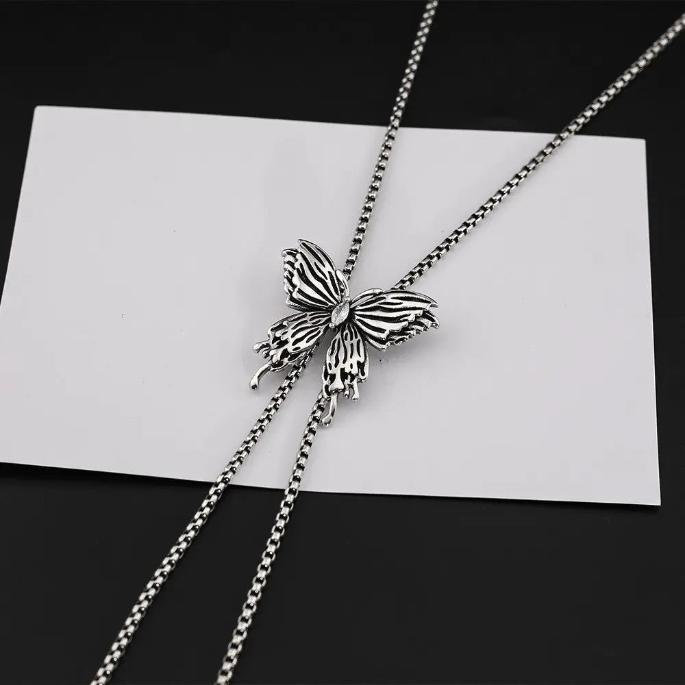 Retro diamond butterfly necklace - Blade & Thread