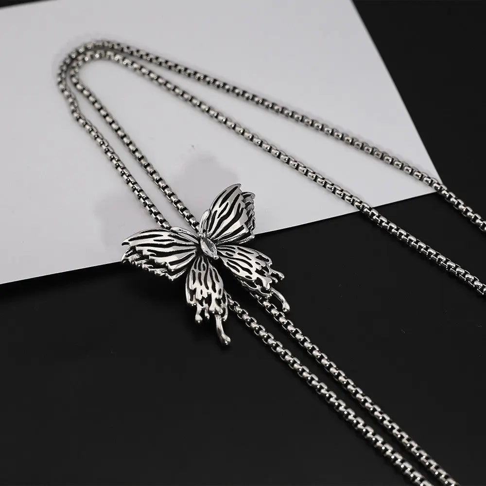 Retro diamond butterfly necklace - Blade & Thread