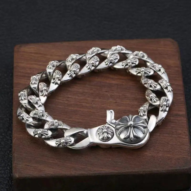 Retro domineering bracelet hip-hop personality men's cross bracelet - Blade & Thread