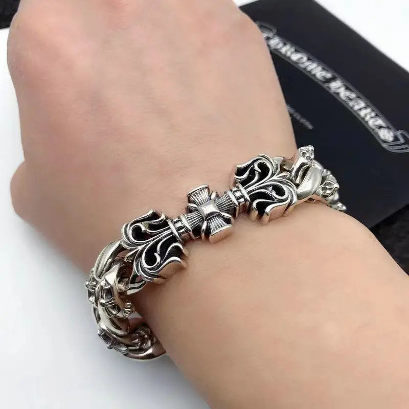 Retro domineering bracelet hip-hop personality men's cross bracelet - Blade & Thread