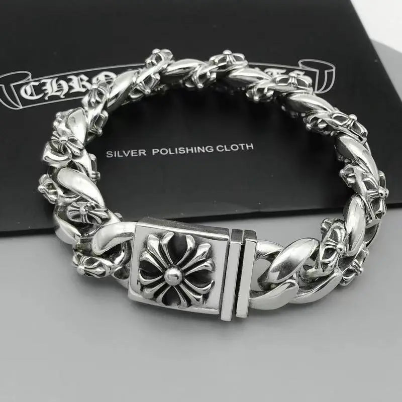 Retro domineering bracelet hip-hop personality men's cross bracelet - Blade & Thread