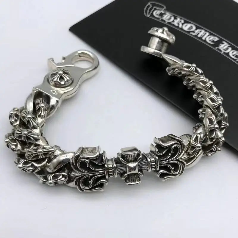 Retro domineering bracelet hip-hop personality men's cross bracelet - Blade & Thread