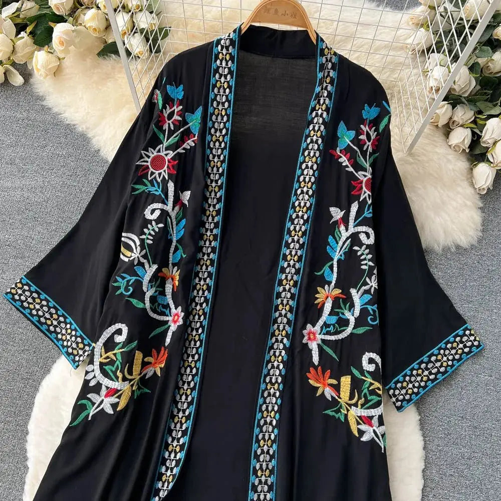 Retro Embroidery Sun Protection Shirt Chiffon Long Streetwear - Blade & Thread
