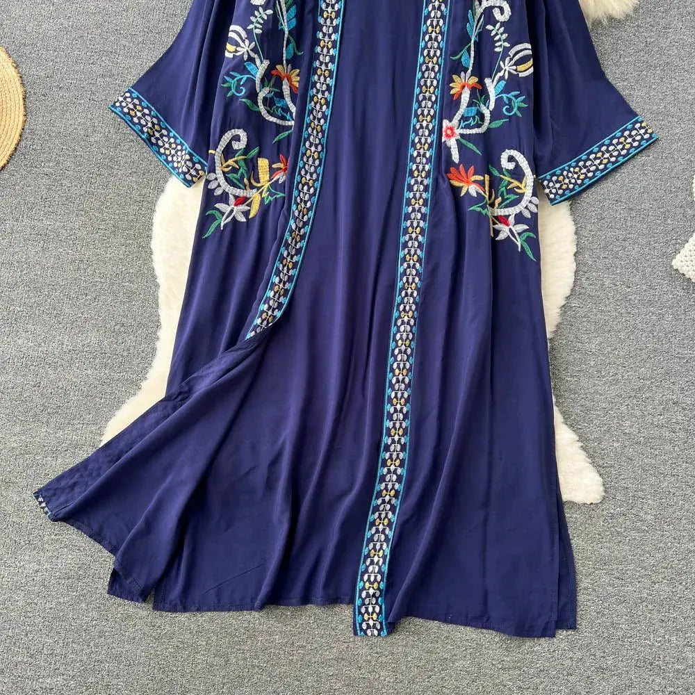 Retro Embroidery Sun Protection Shirt Chiffon Long Streetwear - Blade & Thread