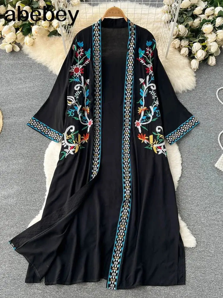 Retro Embroidery Sun Protection Shirt Chiffon Long Streetwear - Blade & Thread