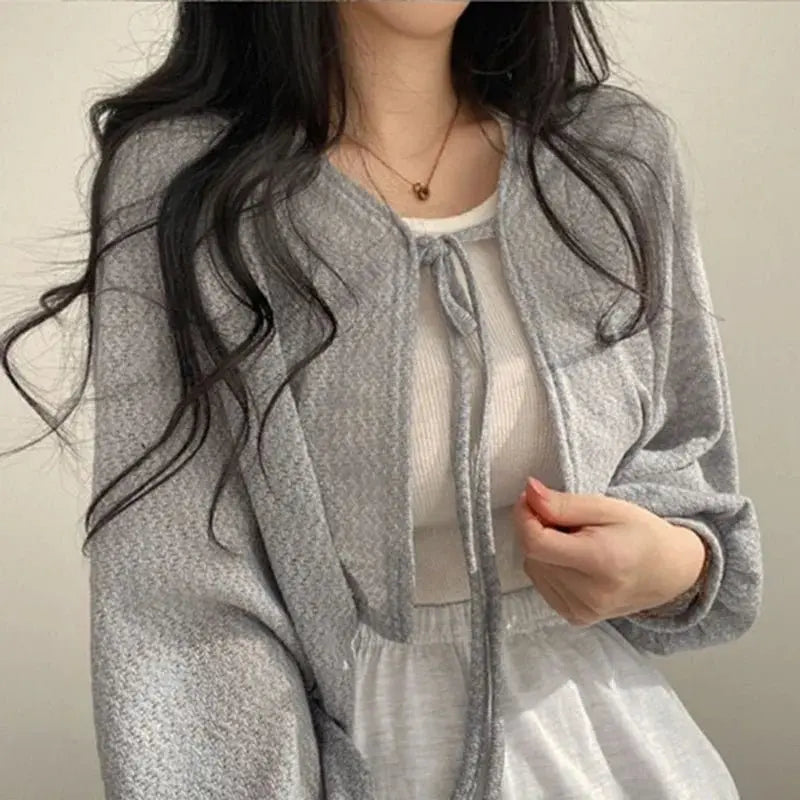 Retro Short Knitted Smock Tie Lantern Sleeve Short - Blade & Thread
