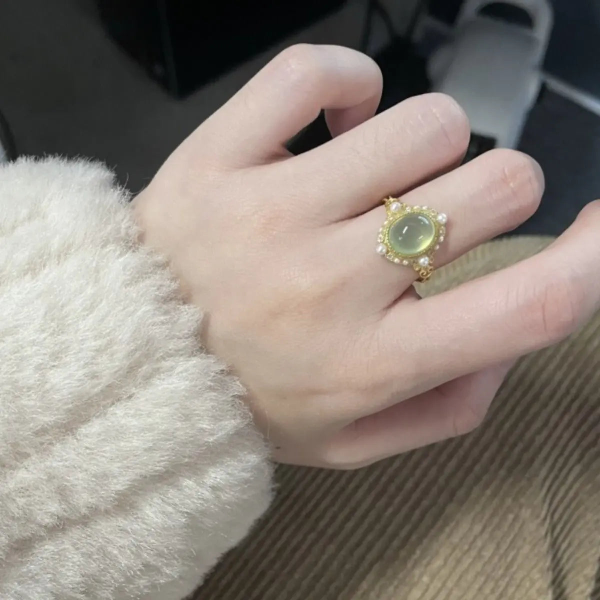 Retro style light green ring - Blade & Thread