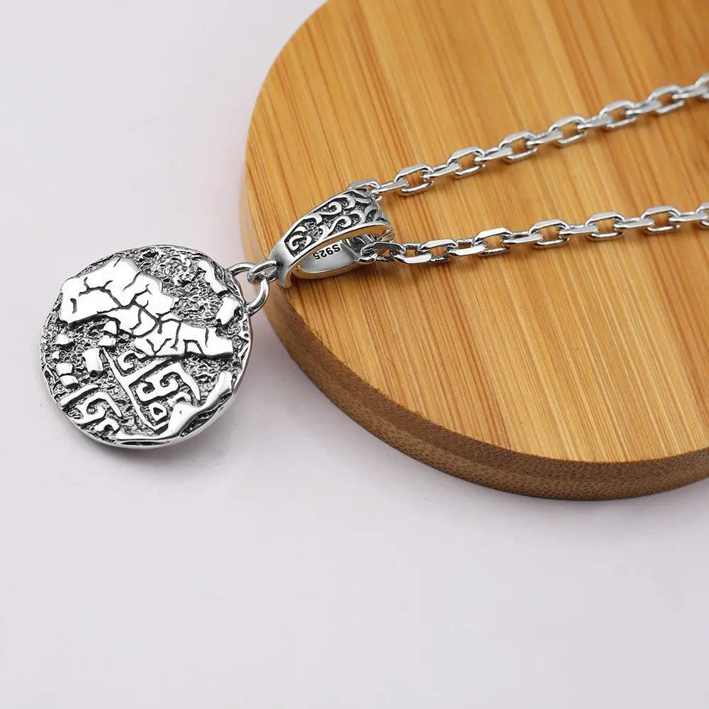 Retro style triangle plated 24k gold coin necklace - Blade & Thread