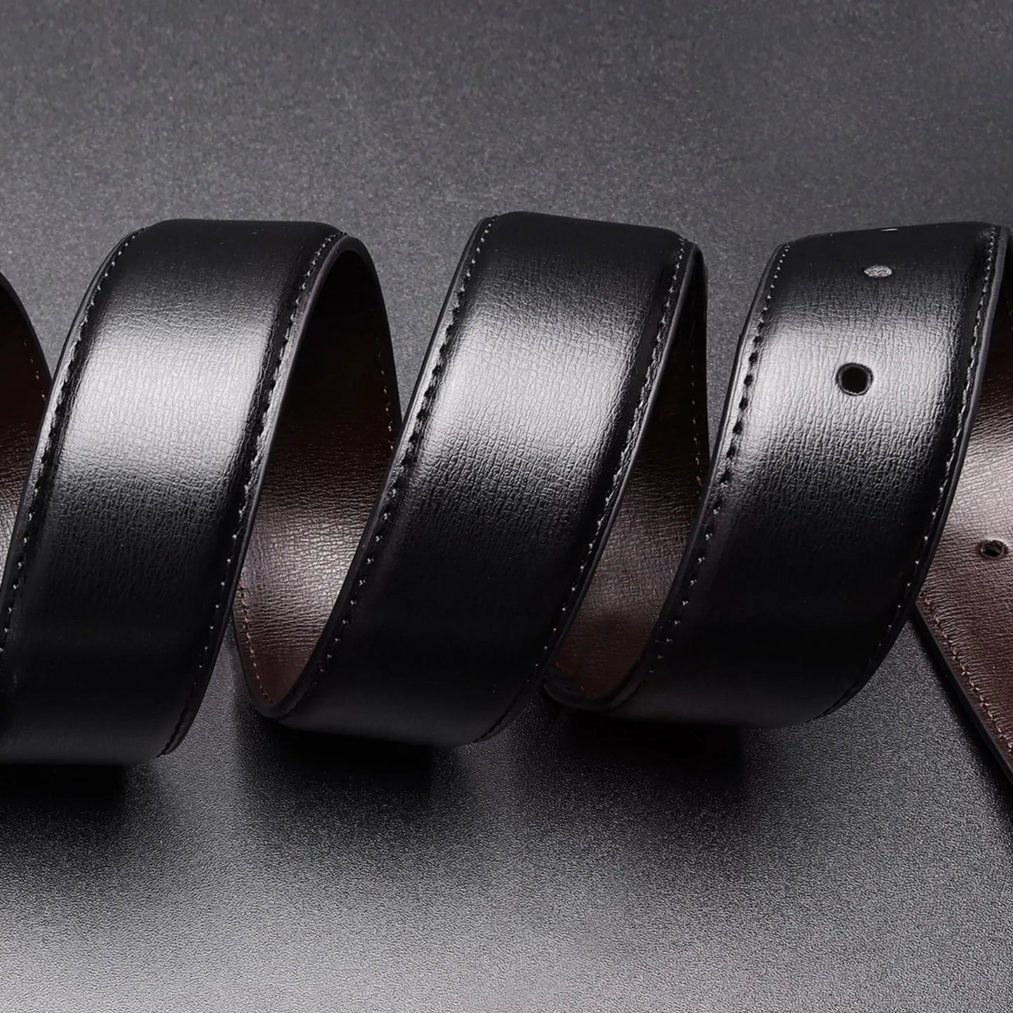 Reversible Mens Belt Black and Brown, Mens Dress Casual Belt, Thick Leather Belt - Blade & Thread