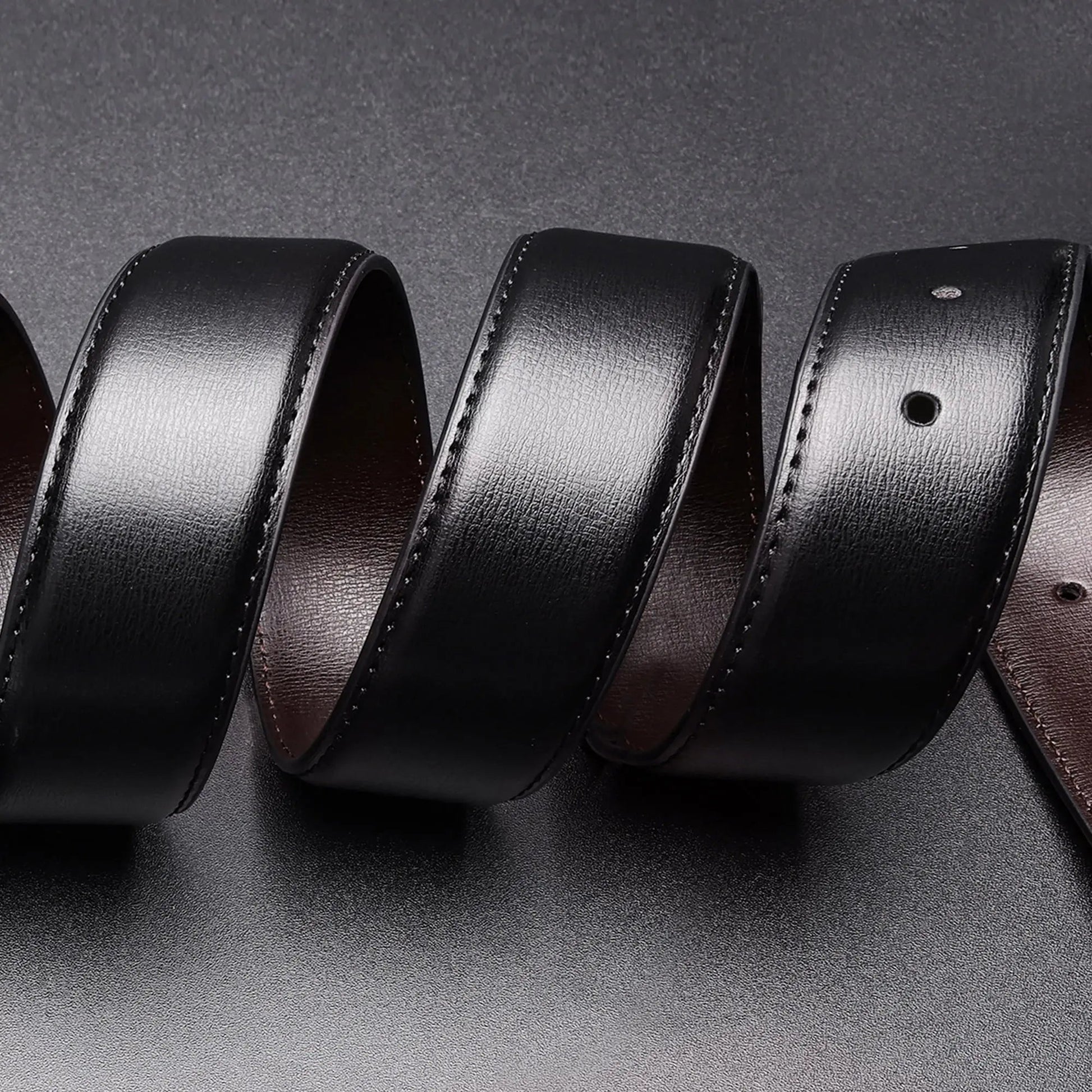 Reversible Mens Belt Black and Brown, Mens Dress Casual Belt, Thick Leather Belt - Blade & Thread