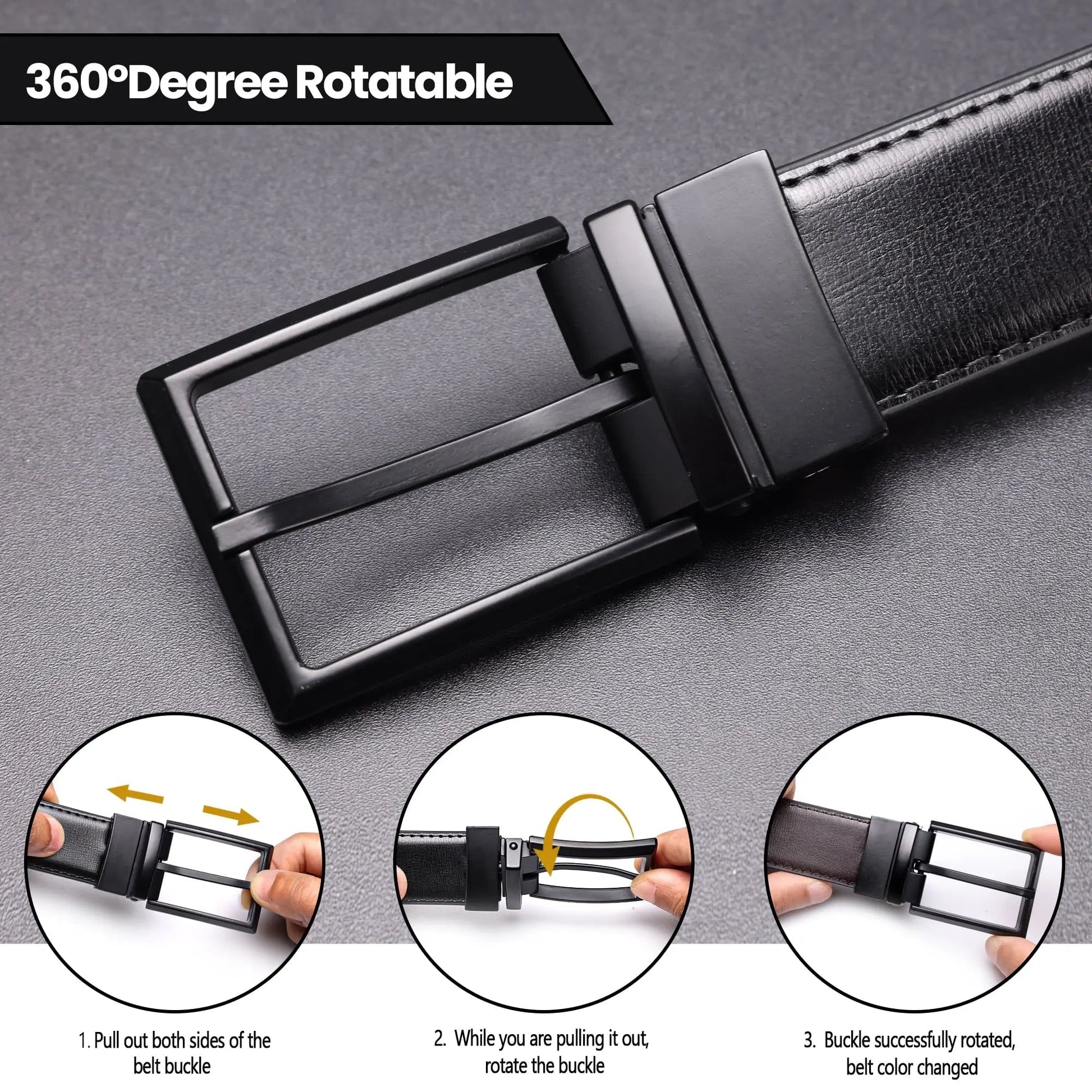 Reversible Mens Belt Black and Brown, Mens Dress Casual Belt, Thick Leather Belt - Blade & Thread