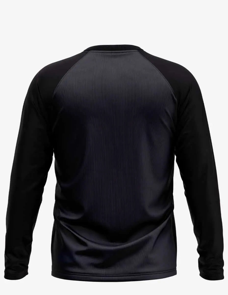 Red and navy men's Raglan RG3000 jersey from SpectraUSA, showing the back view with color-blocked design.