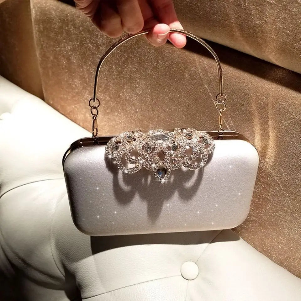 Rhinestone Evening Bags Wedding Diamonds Handbags Black Chic Bag With Handle - Blade & Thread