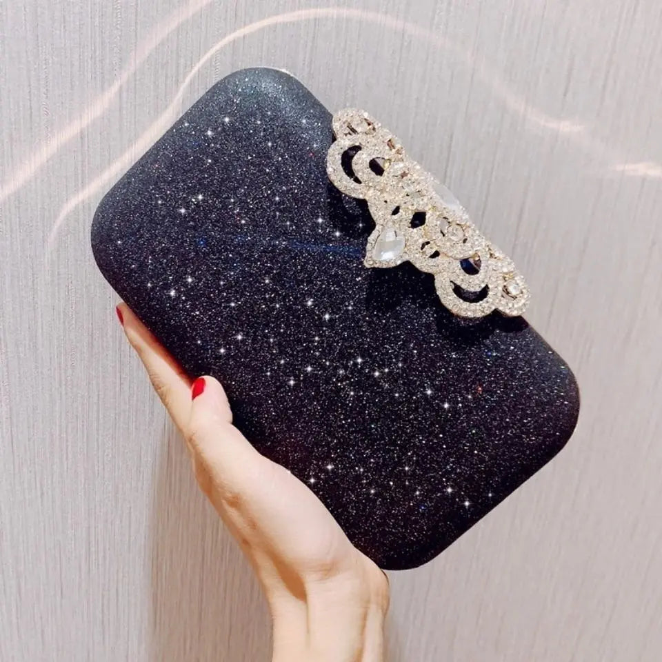 Rhinestone Evening Bags Wedding Diamonds Handbags Black Chic Bag With Handle - Blade & Thread