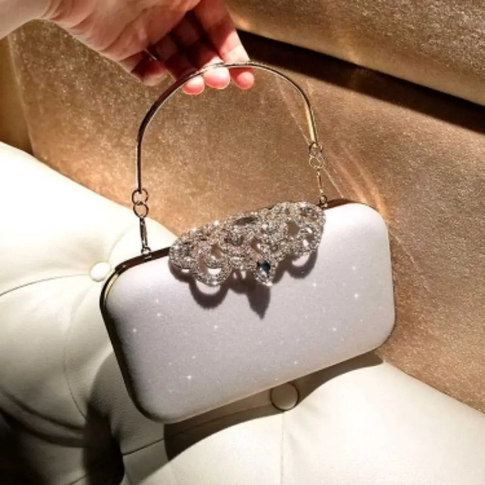 Rhinestone Evening Bags Wedding Diamonds Handbags Black Chic Bag With Handle - Blade & Thread