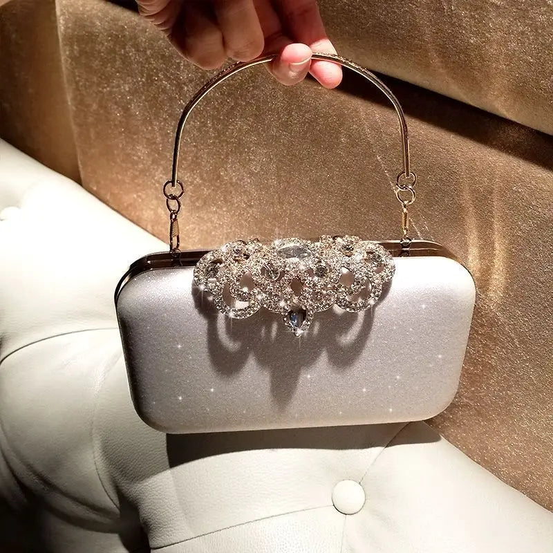 Rhinestone Evening Bags Wedding Diamonds Handbags Black Chic Bag With Handle - Blade & Thread