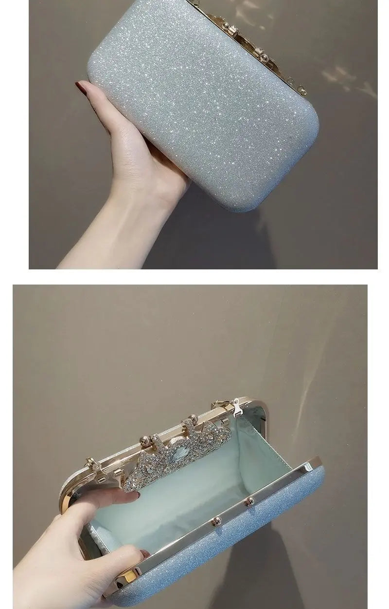 Rhinestone Evening Bags Wedding Diamonds Handbags Black Chic Bag With Handle - Blade & Thread