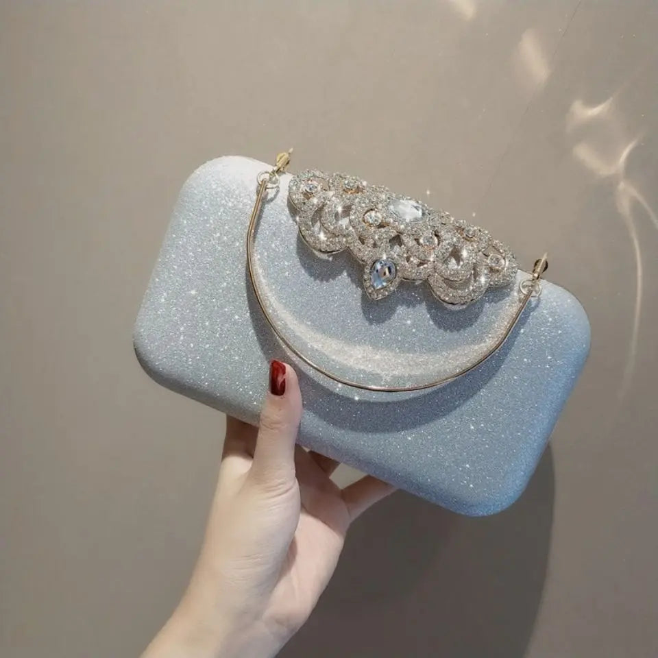 Rhinestone Evening Bags Wedding Diamonds Handbags Black Chic Bag With Handle - Blade & Thread