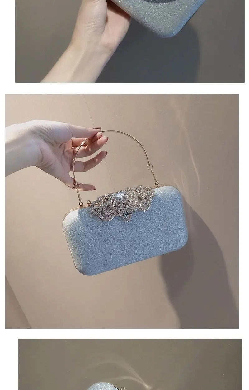Rhinestone Evening Bags Wedding Diamonds Handbags Black Chic Bag With Handle - Blade & Thread