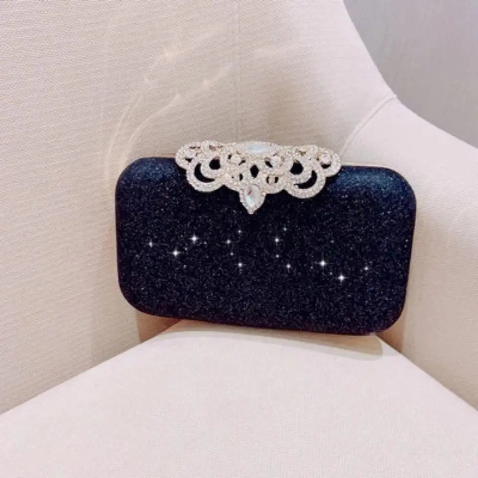 Rhinestone Evening Bags Wedding Diamonds Handbags Black Chic Bag With Handle - Blade & Thread