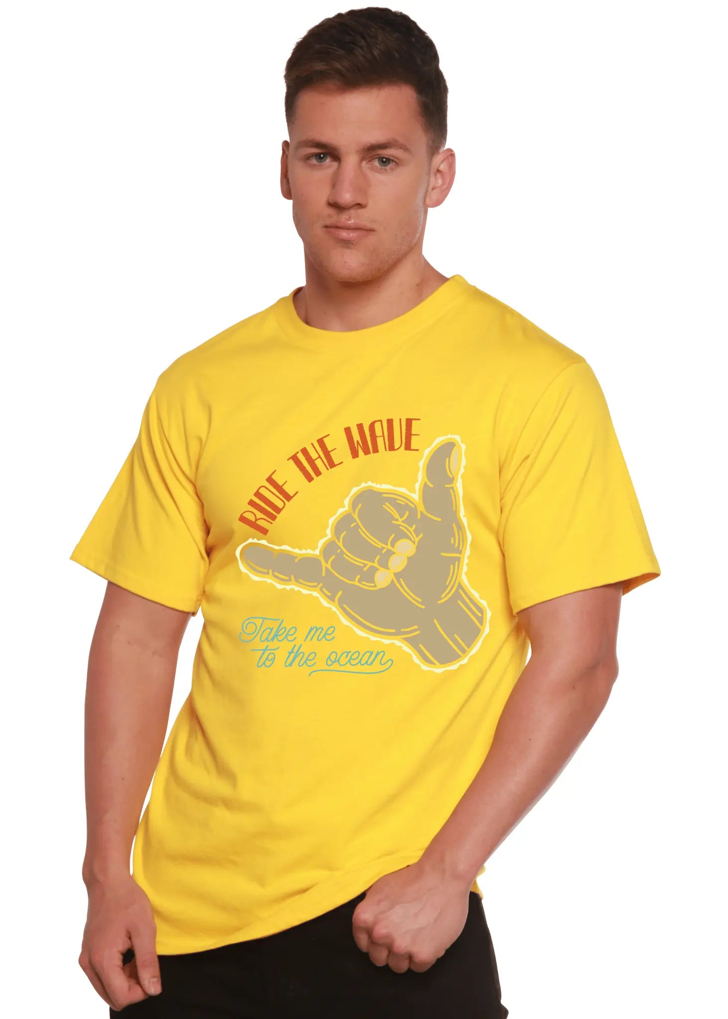 Ride The Wave Men's Bamboo Viscose/Organic Cotton Short Sleeve Graphic T-Shirt - Blade & Thread