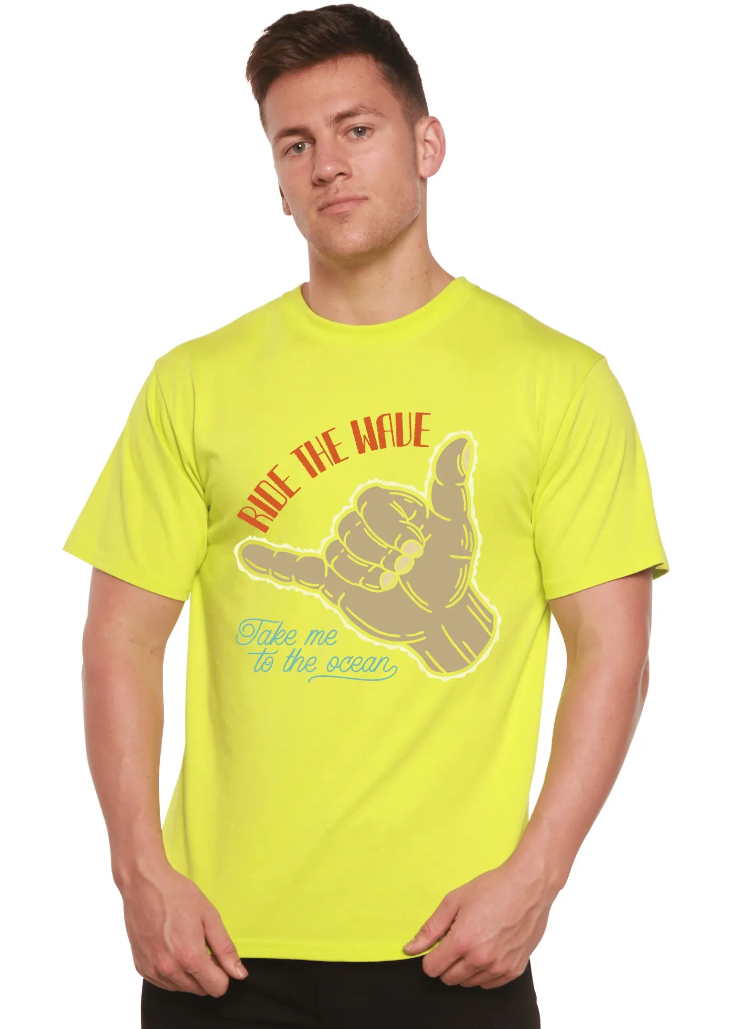 Ride The Wave Men's Bamboo Viscose/Organic Cotton Short Sleeve Graphic T-Shirt - Blade & Thread