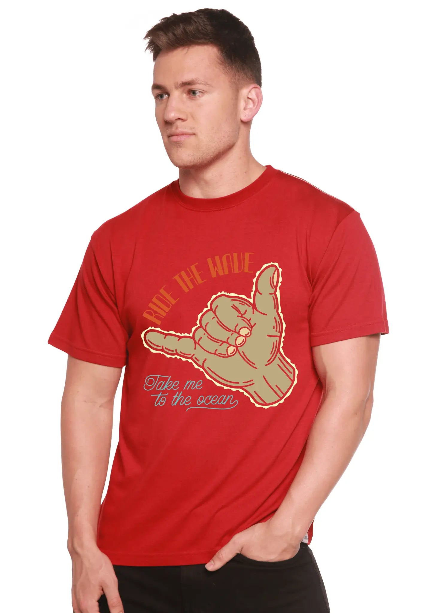 Ride The Wave Men's Bamboo Viscose/Organic Cotton Short Sleeve Graphic T-Shirt - Blade & Thread
