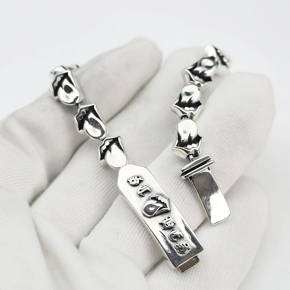 Rolling Stone Tongue Patchwork Bracelet - Blade & Thread