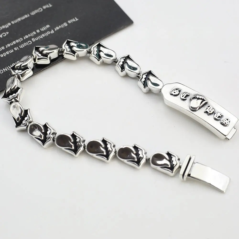 Rolling Stone Tongue Patchwork Bracelet - Blade & Thread