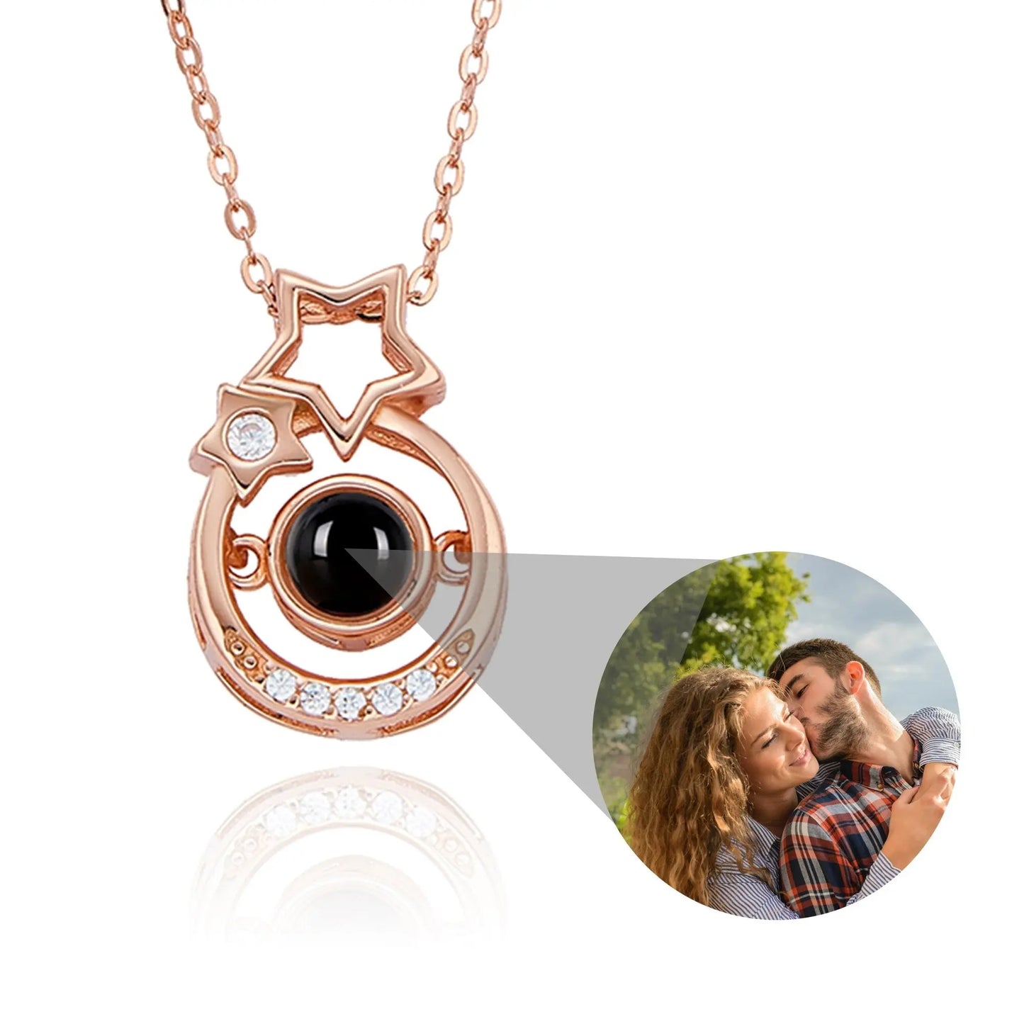 Romantic Gift Custom star shape Photo Projector Pendant Necklace - Blade & Thread