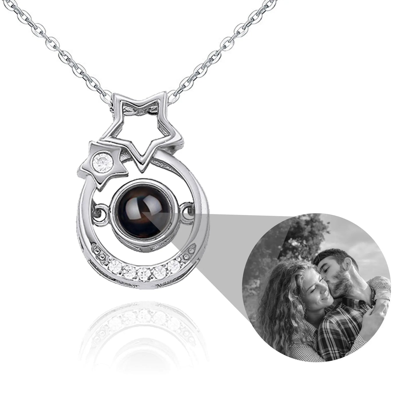 Romantic Gift Custom star shape Photo Projector Pendant Necklace - Blade & Thread