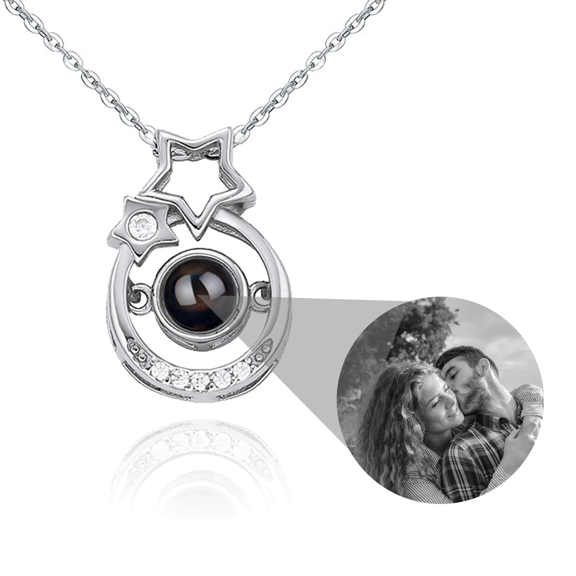 Romantic Gift Custom star shape Photo Projector Pendant Necklace - Blade & Thread