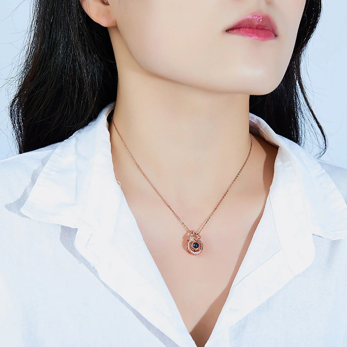 Romantic Gift Custom star shape Photo Projector Pendant Necklace - Blade & Thread
